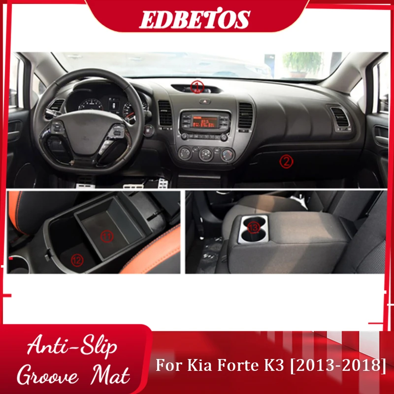 Противоскользящий коврик для подстаканника Kia Forte YD K3 Cerato аксессуары резиновые