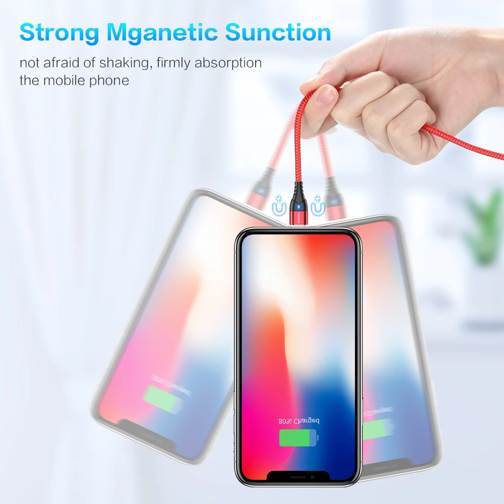 FLOVEME 3A Magnetic Micro USB Cable Type-C Magnet Charger Phone Cable For Xiaomi For iPhone 7 8 Samsung Fast Data Charging Wire