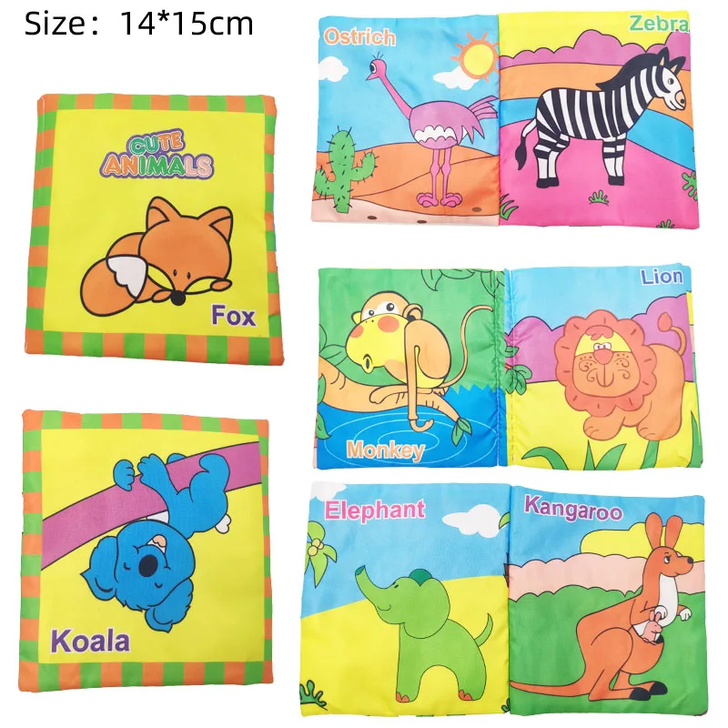 cute Animal Детские игрушки книжки из мягкой ткани звук шелеста Младенческая Развивающая погремушка в коляску игрушка новорожденная кроватка детские игрушки 0-36 месяцев - Цвет: cute Animal