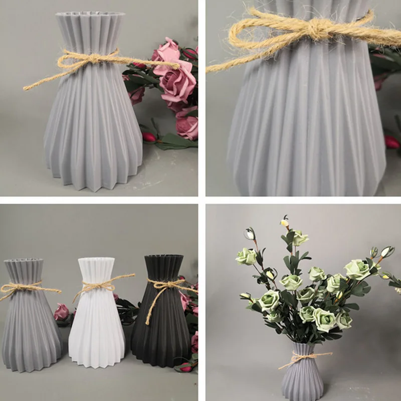 

1PC Modern Flower Vase Nordic Plastic Artificial Flower Vase Basket Home Living Room Decoration Ornament Flower Arrangement Vase