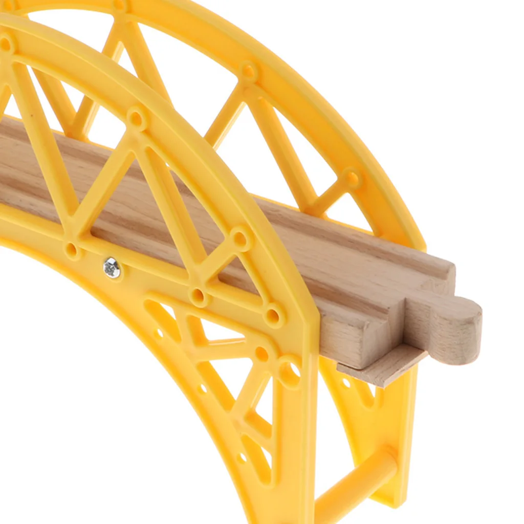 

Wooden Railway Playset Replacement Yellow Viaduct Bridge, for