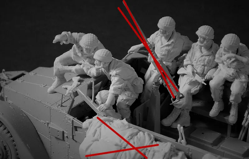 1/35 модельная фигурка из смолы разобранный Неокрашенный набор // X321 (6 фигурок без