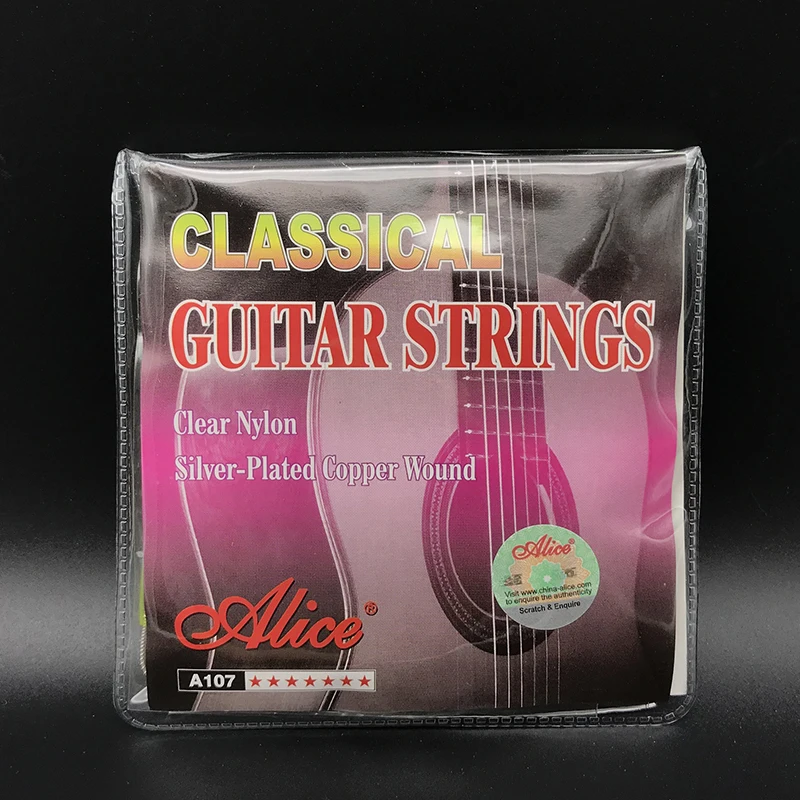 

10Set Alice A107 Clear Nylon Classical Guitar String Silver-Plated Copper Alloy Wound Strings for Classical Guitar Dropship