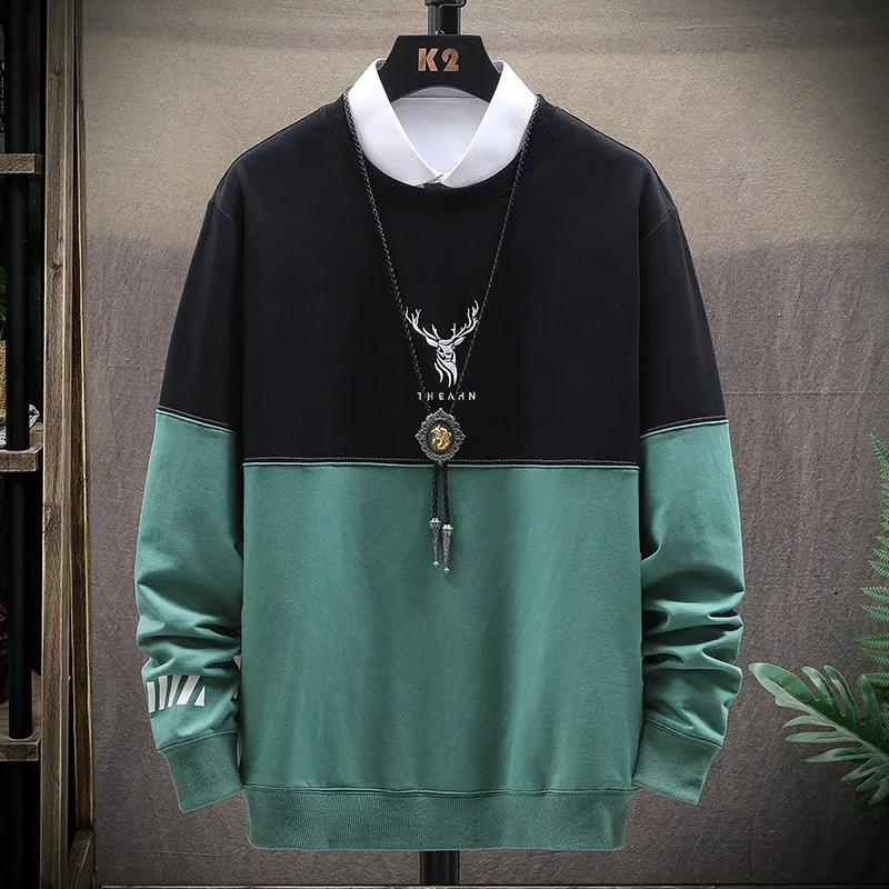 

Men's T-shirt Spring/Autumn 2021 New Casual Wild Fashion Trend Long Sleeve Fashion Simple Youth Sweater Boy