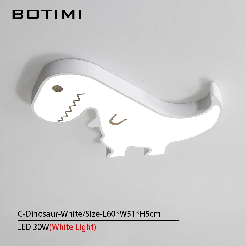 C-White-White Light Светодиодный потолочный светильник для детской спальни с изображением BOTIMI из мультфильма, современный желтый металлический потолочный светильник для мальчиков - Цвет корпуса: C-White-White Light