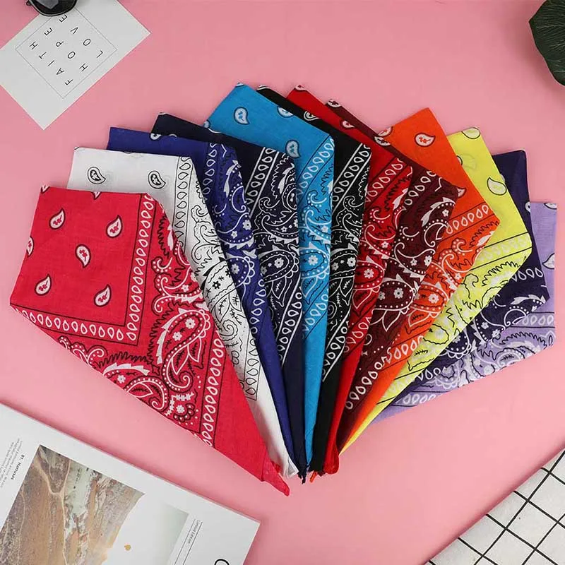 Outdoor Cool Activities Riding Collar Cute Women Print Bandana Scarf Square Head Scarf Female Motorcycle Headwear