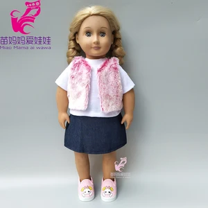 Одежда для кукол, меховое пальто, платье, зимняя верхняя одежда для кукол для девочек 18 дюймов, комплекты одежды, детские игрушки для игр, подарки