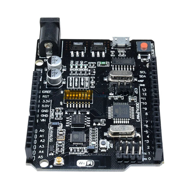 Модуль регулятора напряжения Uno + Wifi R3 Atmega328P Esp8266(32 Мб памяти) Usb Ttl Ch340G для Arduino Nodemcu