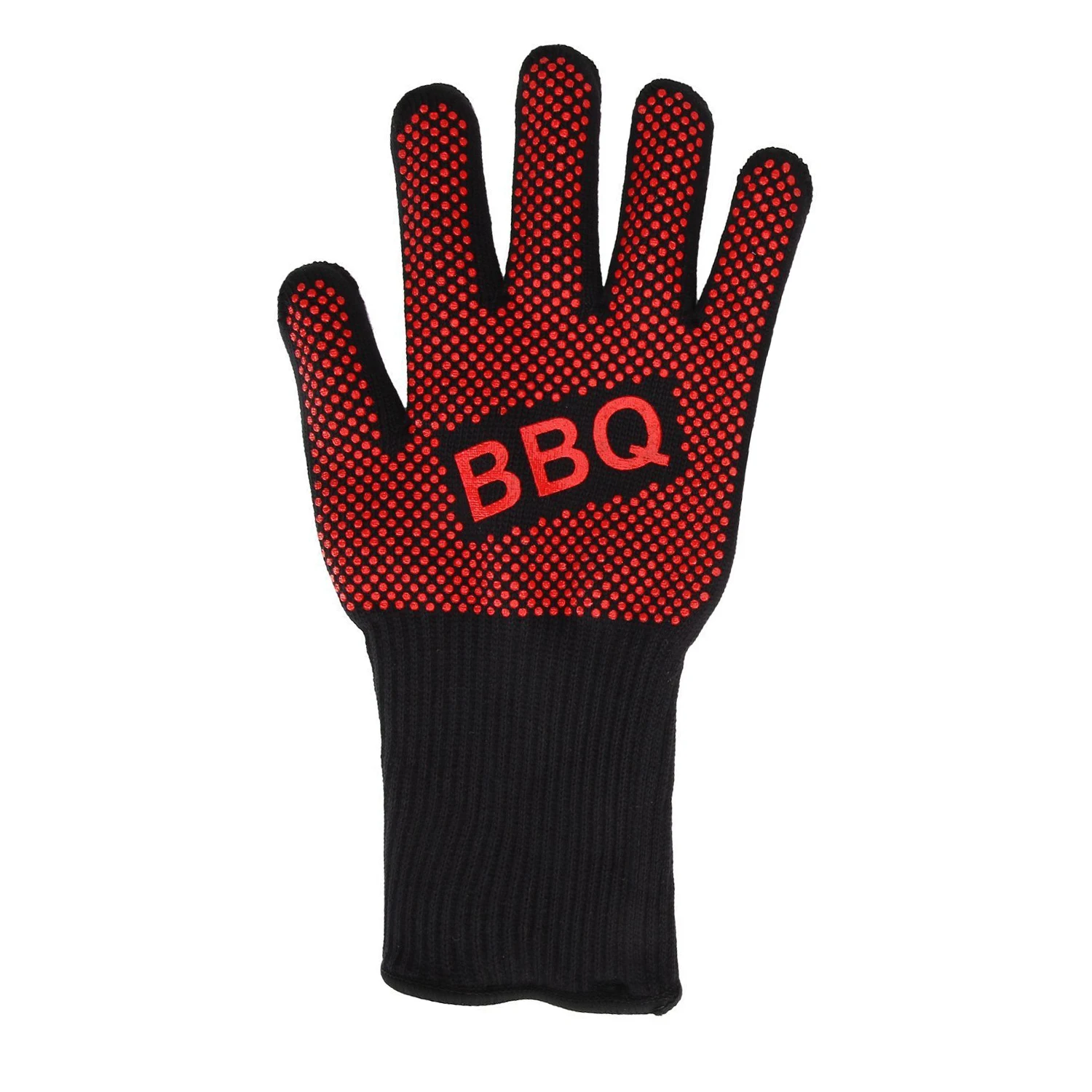 hongseBBQ x1pc 1 шт. огнеупорные перчатки для барбекю кевлар 500 градусов барбекю огнестойкие огнеупорные перчатки для печи с теплоизоляцией для микроволновой печи - Цвет: hongseBBQ x1pc