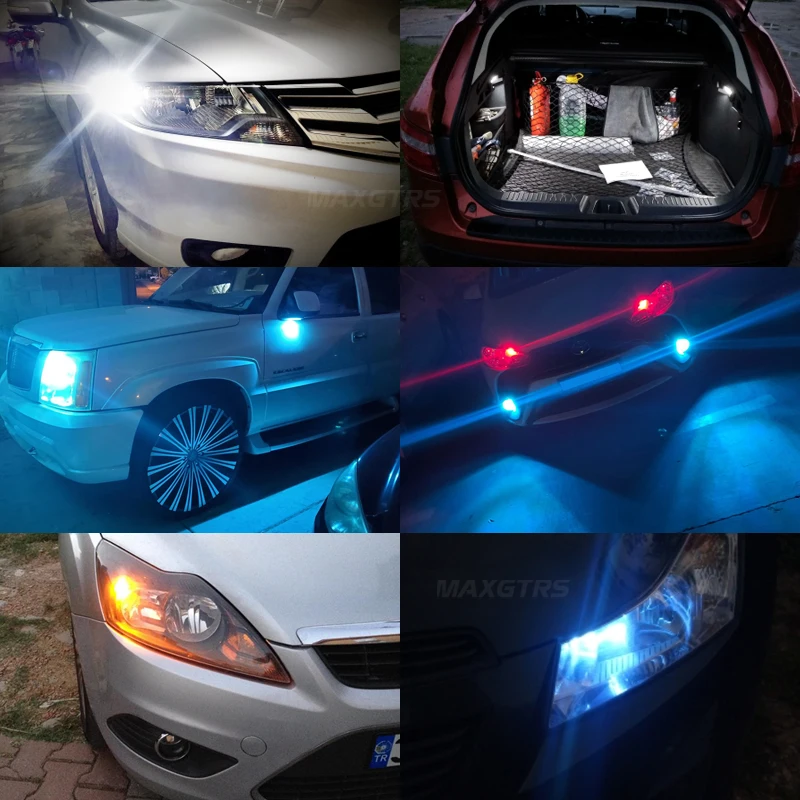 Светодиодсветодиодный автомобильные светильники 5x T10 W5W 5 Вт 12 В супер яркие лампы