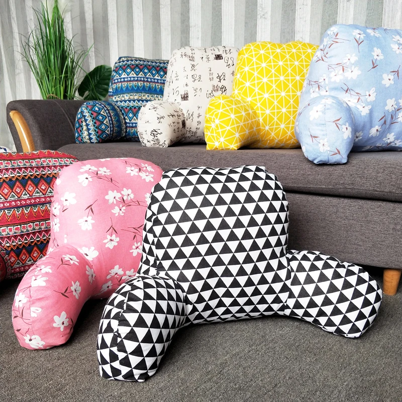 

Warm Blending Boho Cushion With Armrests Lumbar Sofa Backrest Chair Pillow