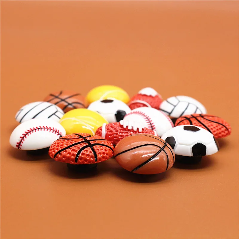 Resin Shoe Buckle Accessories Football Basketball Rugby Tennis Baseball Shoe Decoration Jibz for Croc Charms Bracelets Kids Gift