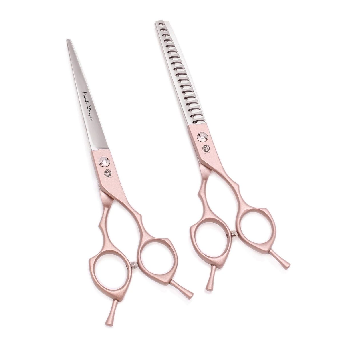 Ножницы Для Стрижки животных с мешочком фиолетовые драконы 7 &quotРозовые японские