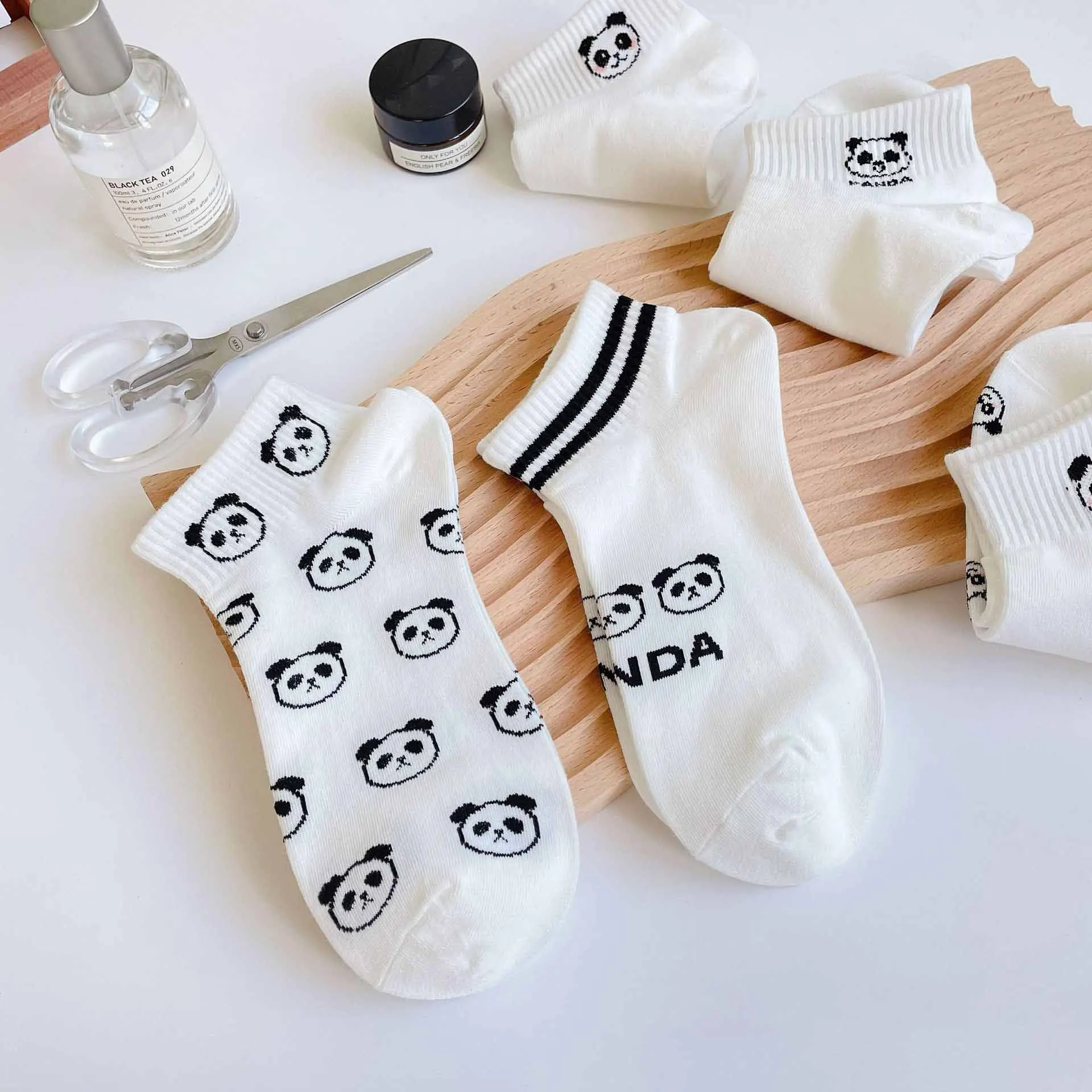 

Cute Animal Spring Women Socks Set Korean Style Funny Cat Dog Panda Low Cut Ankle Short Sox Happy Cute Ankle Soks Moda Feminina