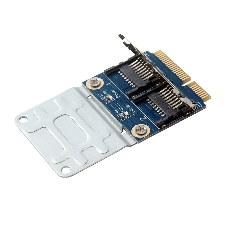 

Mini Pcie to 2 Micro TF SD Adapter Card Mini PCI-E to Dual TF Converter Extender for Notebook SSD Card Reader