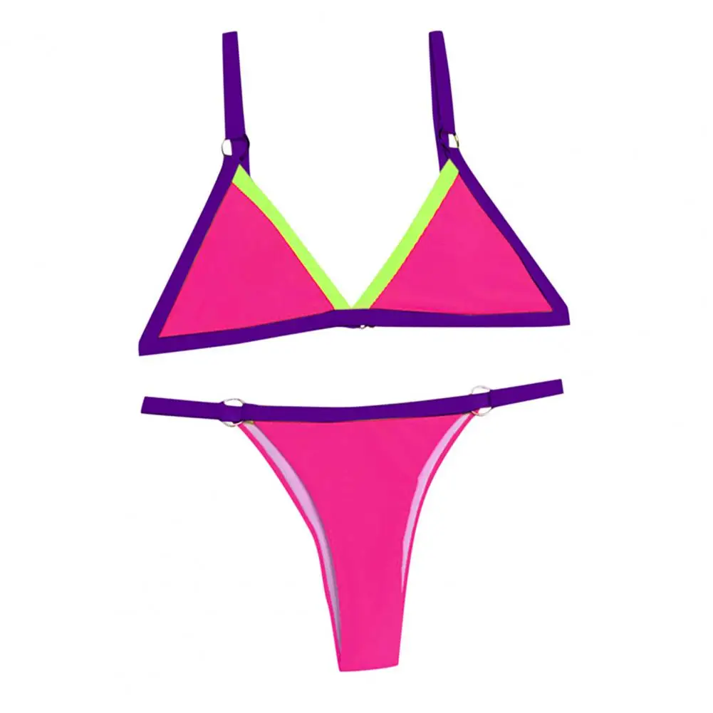 

Sexy Bikini 2021 Women Push Up Bikini Sets Summer Patchwork Triangle Cup Bra O Ring G-string Briefs Swimsuit Beach Bathing Suit