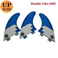 new style double tabs fins am2 fibreglass honeycomb large blue with white surfboards fin 3 pieces per set upsurf fin