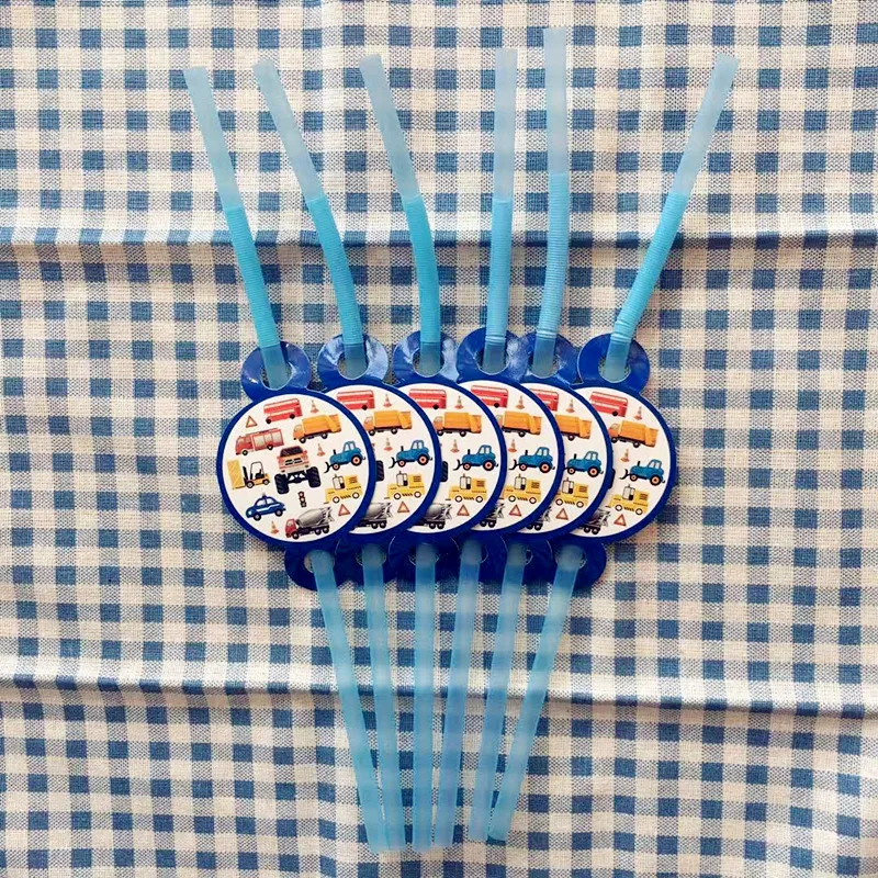 18 шт./компл. красочные Мультяшные автомобили грузовик тема Contruction одноразовые