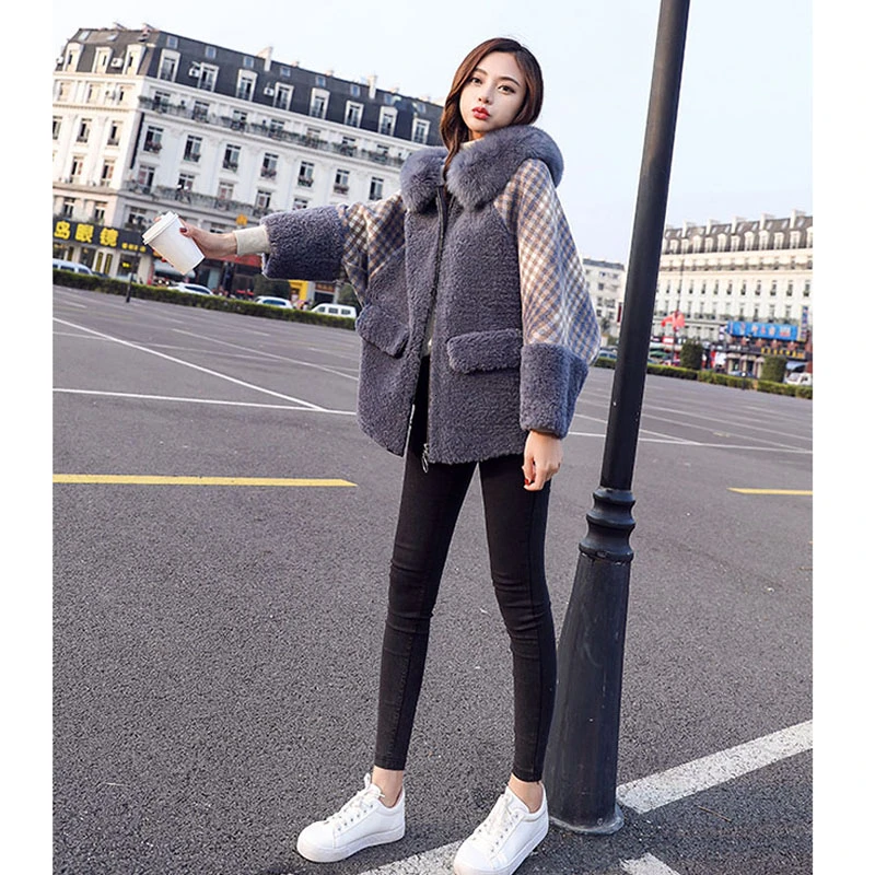 2020 женская зимняя куртка короткое пальто из искусственной шерсти толстое теплое