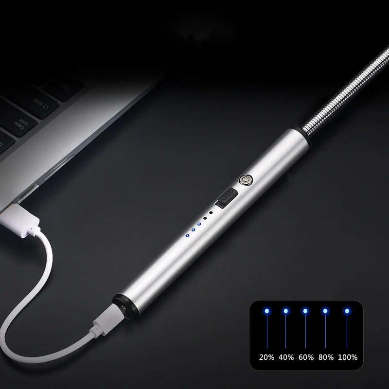 USB Зажигалка на 360 градусов дуговая для свечей перезаряжаемая Беспламенное