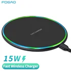 Беспроводная зарядная док-станция Qi 15 Вт для Samsung S10 S20 Note 10 20 iPhone 12 11 Pro Max XS XR X 8, беспроводная индукционная панель для быстрой зарядки