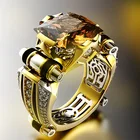 Женское кольцо с топазом из натурального обсидиана, Ювелирное Украшение с драгоценными камнями, 14 к, желтое золото