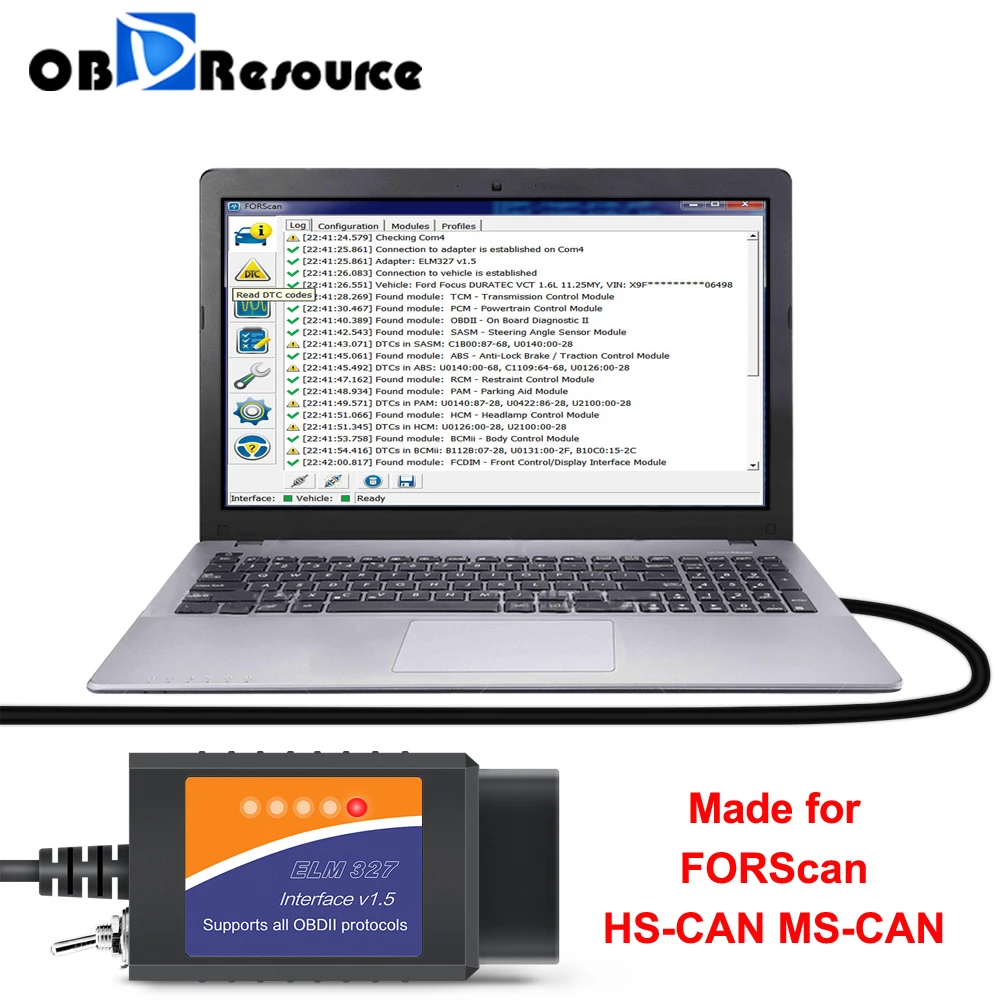 

FORScan ELM327 USB V1.5 PIC18F25K80 for Mazda Ford Module Initialization PATS Key Programming Unlock Hidden Functions HS MS CAN
