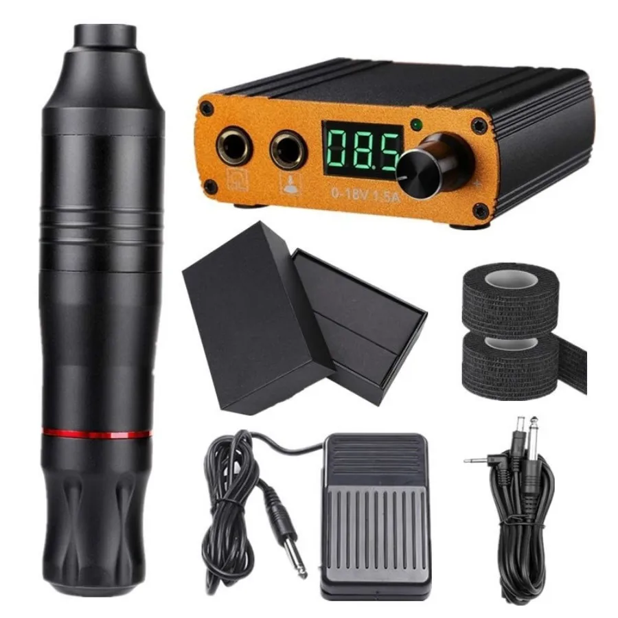 

Tattoo Machine Rotary Kit RCA Connector LED Digital Display Powerful Silent Motor Beginner Body Art Painting Tool Tattoo Gun Set