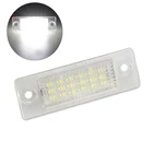 Подсветильник ка для автомобильного номерного знака, 2 шт., для VW Jetta, Touran, Golf Caddy, Passat, transpiрий, 18SMD, светодиодная, без ошибок, белая, для Skoda Superb