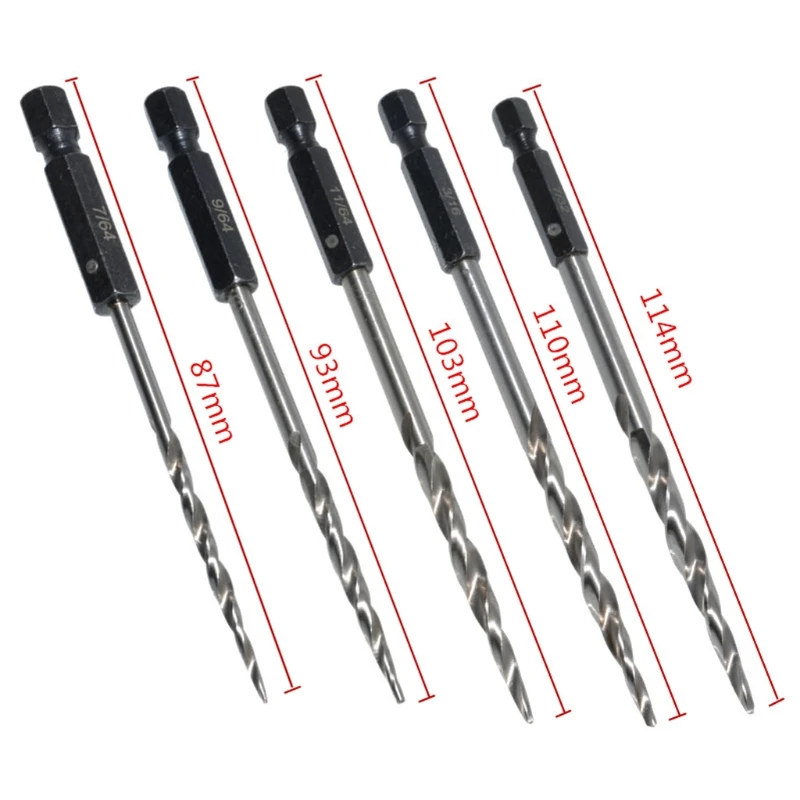 

8pcs Woodworking Countersink Drill Bit Set High Speed Steel Hex Shank Hole Cutte