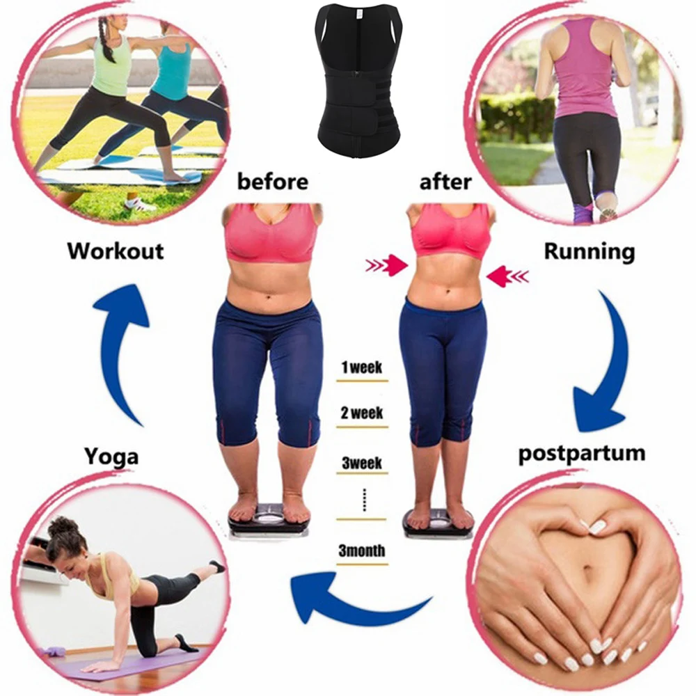 

Women Body Shaper Waist Trainer Neoprene Sauna Sweat Vest Slimming Trimmer Fitness Corset Workout Modelling Strap Shapewear