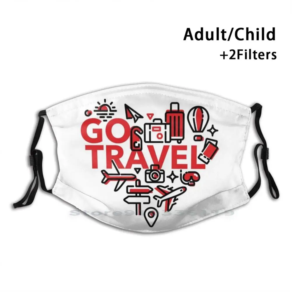

Go Travel Love Heart многоразовая маска для лица с фильтрами для детей, полетов, путешествий