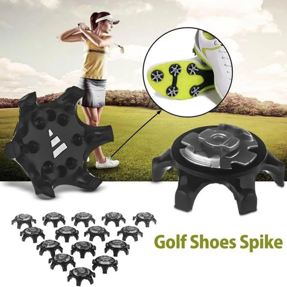 

14pcs Rubber Golf Shoe Spikes Pins Fast Twist Shoe Spikes Durable Anti-slip One Word Quick Nail Golf Accessories