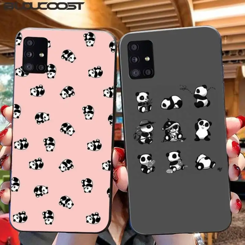 

Little Panda Silicone Black Phone Case For Samsung A10 20 30 40 50 70 10S 20S 2 Core C8 A30S A50S A7 8 9 2018 STAR