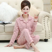 100 cotton spring women pajamas sets for women pyjamas leaf long sleeve homewear pijamas women