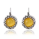 Богемные Винтажные серьги с подсолнухами, желтые, кошачий глаз, Круглые, серьги-подвески серебряные цветов, цинковый сплав, для женщин, ювелирные изделия, подарок