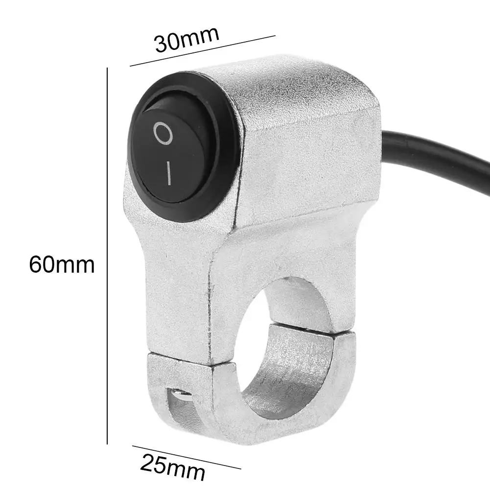 

7/8in Motorcycle Handlebar On/Off Headlight Switch Aluminum Alloy Waterproof 12V/16A Fog Spotlight Retro Switch wi/LED Indicator