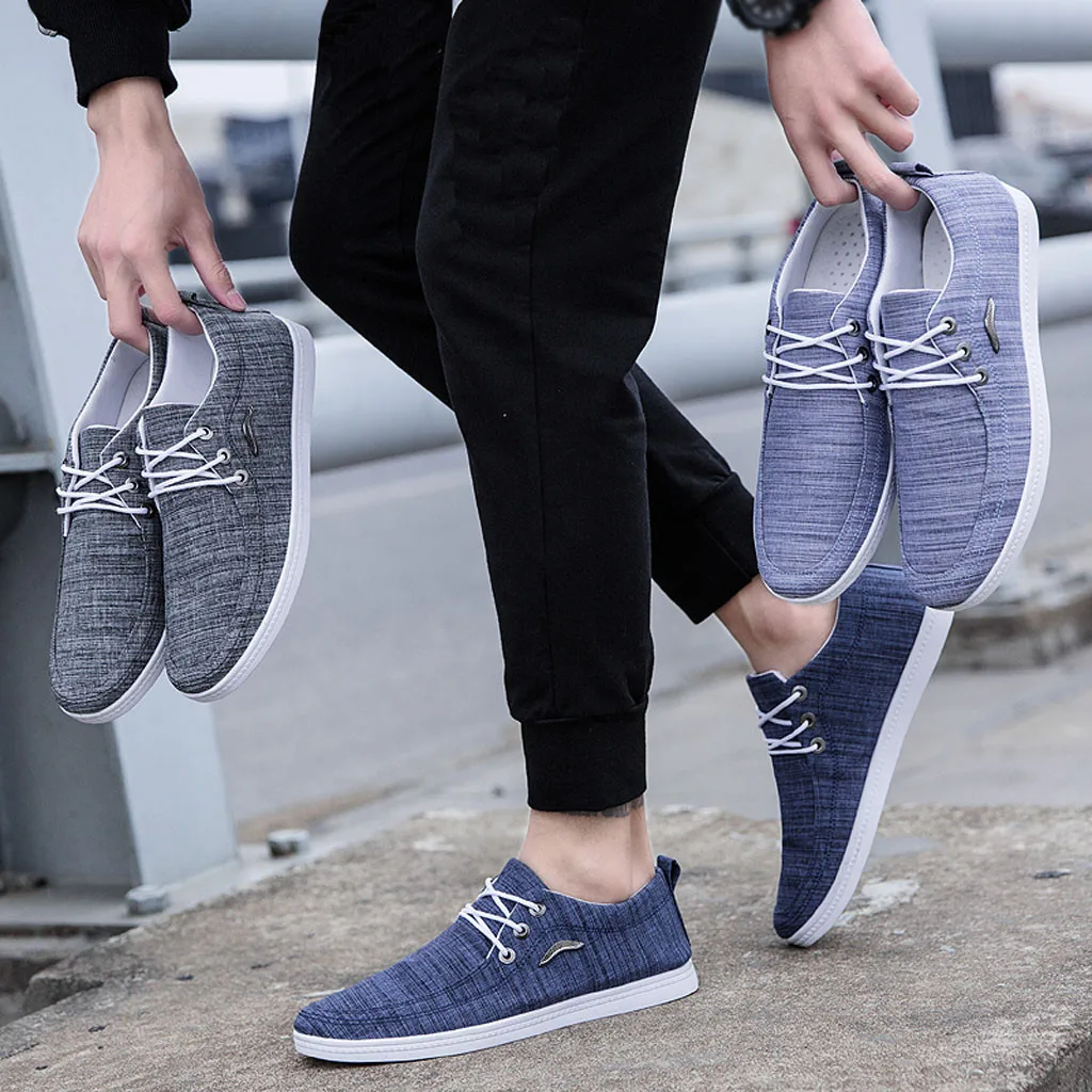 Уличная Мужская парусиновая обувь трендовые кроссовки дышащая Спортивная на