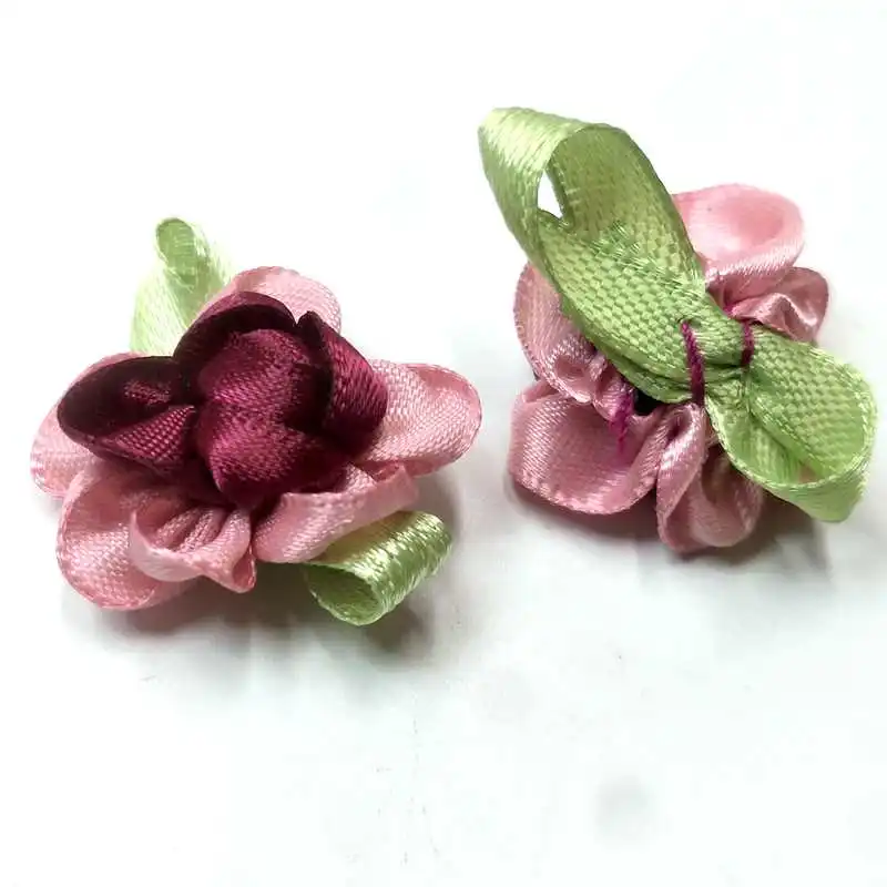 30 шт. лента с цветами и листьями|ribbon flowers appliques|apparel sewingflower flower |
