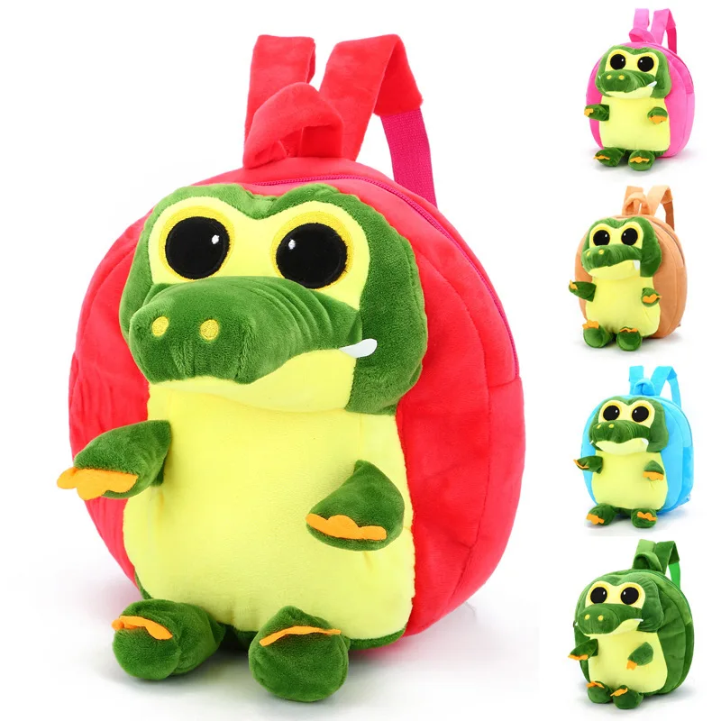 

Cartoon Fluffy Little Stuffed Crocodile Doll Schoolbag Children 1-4 Years Old Boy and Girls Plush Backpack Kindergarten Baby Bag