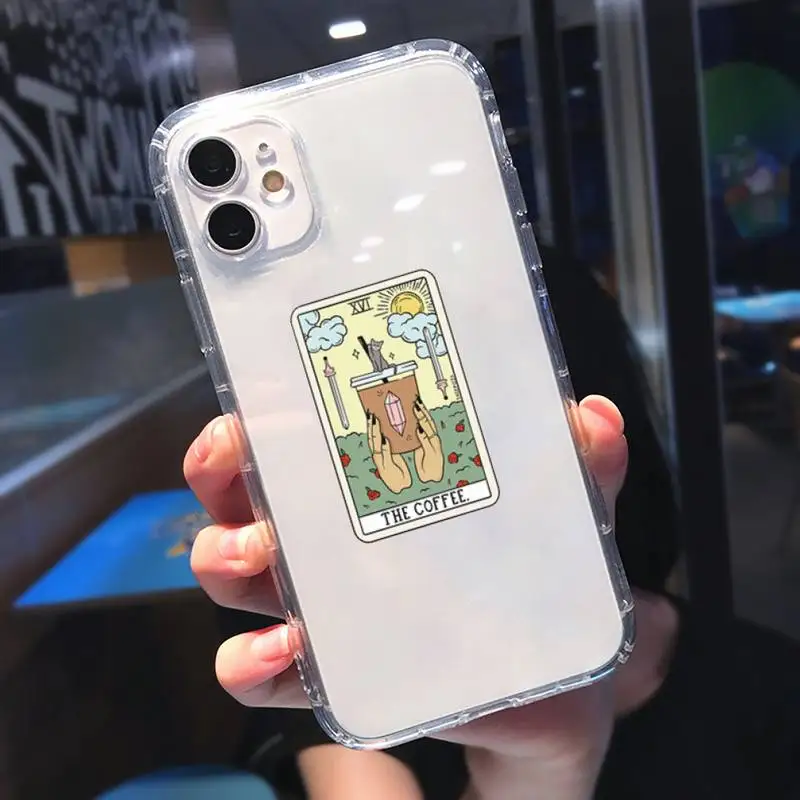 

Aesthetic Art pizza coffee Phone Case Transparent for Clear iPhone 11 12 mini pro XS MAX 8 7 6 6S Plus X 5S SE 2020 XR