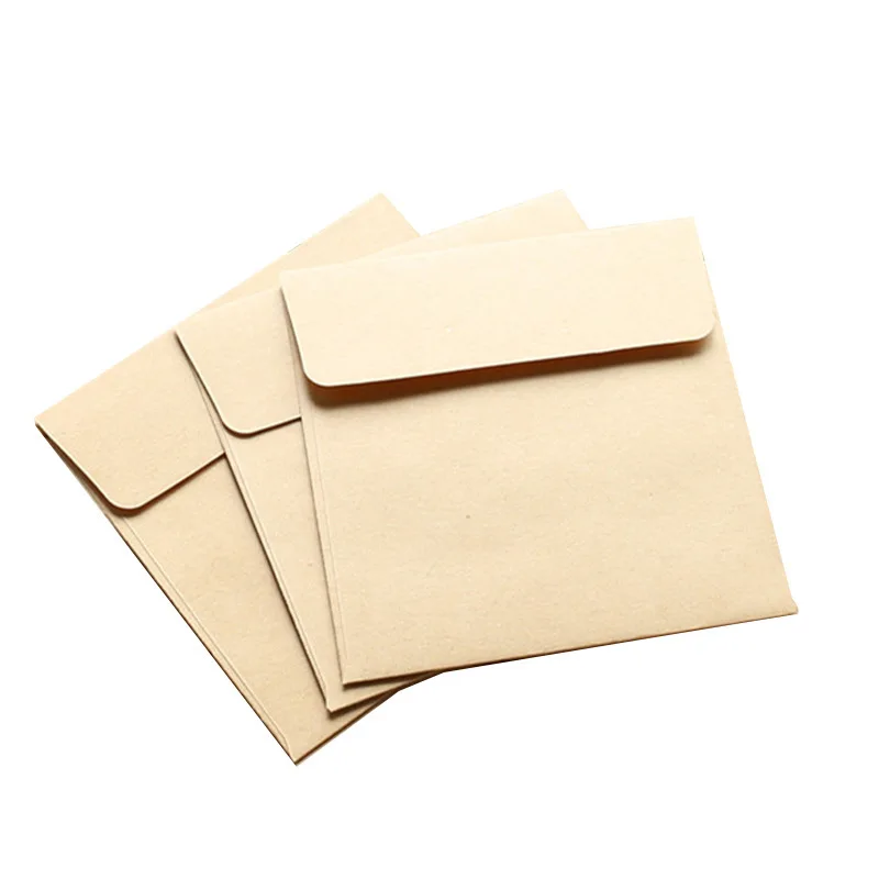 100PCS/lot Kraft Envelopes Square envelope card bank membership Wedding Party Invitation Card | Дом и сад