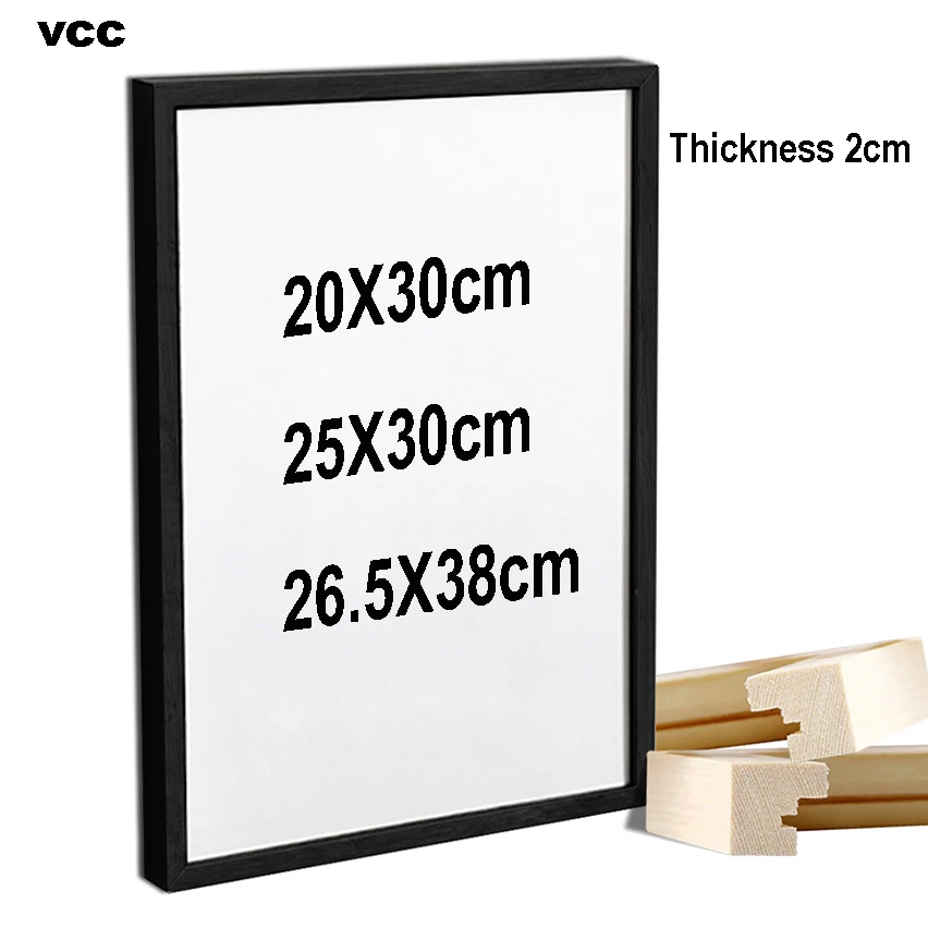 Nature Wooden Photo Picture Frame 20X30 25X30 26.5X38cm Black White Color Frame for Pictures Wall Poster Frame