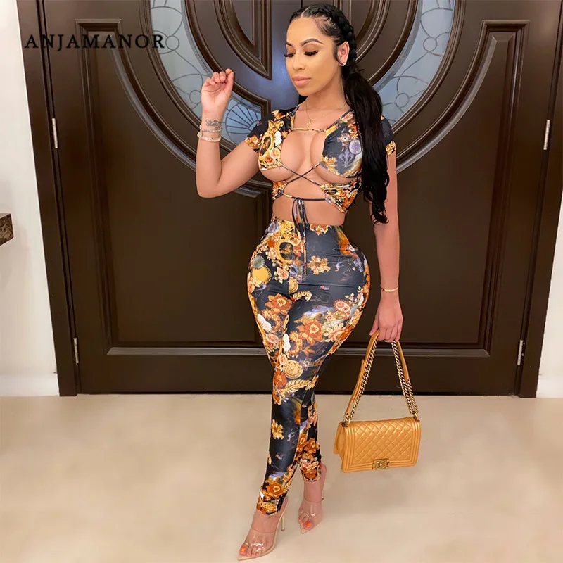 Соблазнительная Клубная одежда Женский комплект из двух предметов топ с