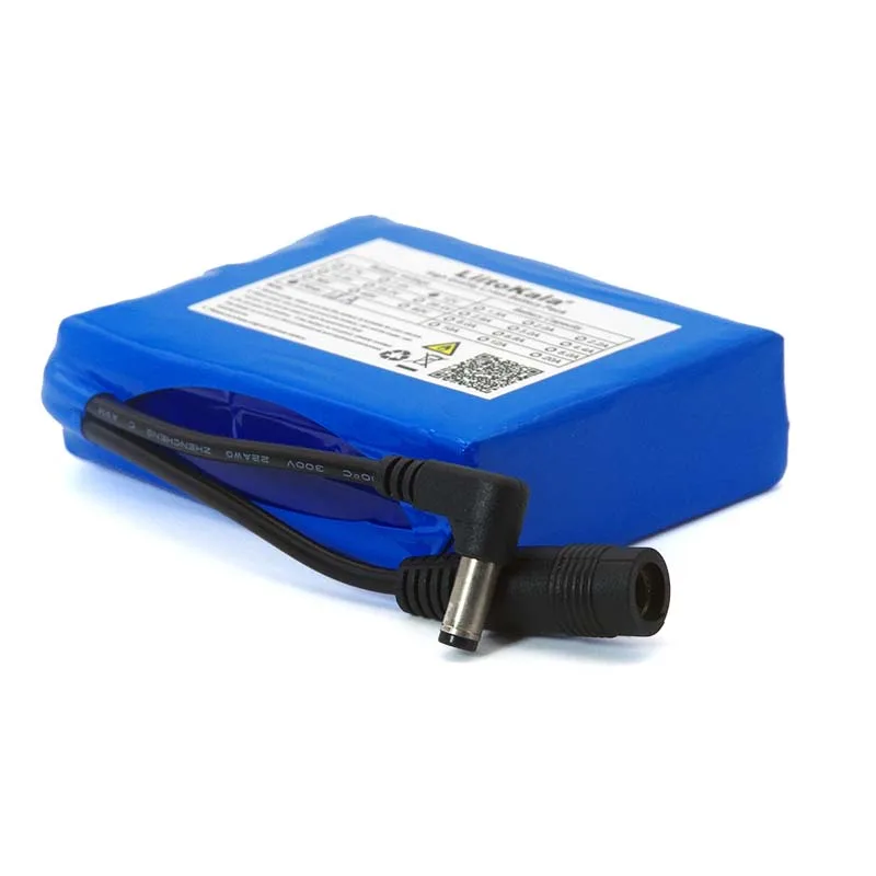 Liitokala 12.6V 18000mAh Polymer lithium battery pack 12v 18ah for LED light alarm CCTV Cam Monitor DC 5.5*2.1mm | Электроника