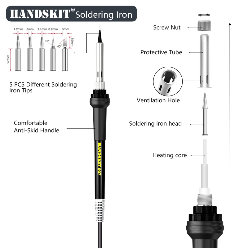 Паяльная станция Handskit STC 100 500 градусов OLED дисплей 4Pin контроль температуры с