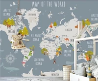 xue su wall covering custom wallpaper cartoon world map background wall high grade waterproof material