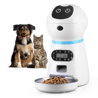 smart pet feeder with stainless steel dog bowl custom voice recording lcd screen timer food automatic dispenser cat supplies