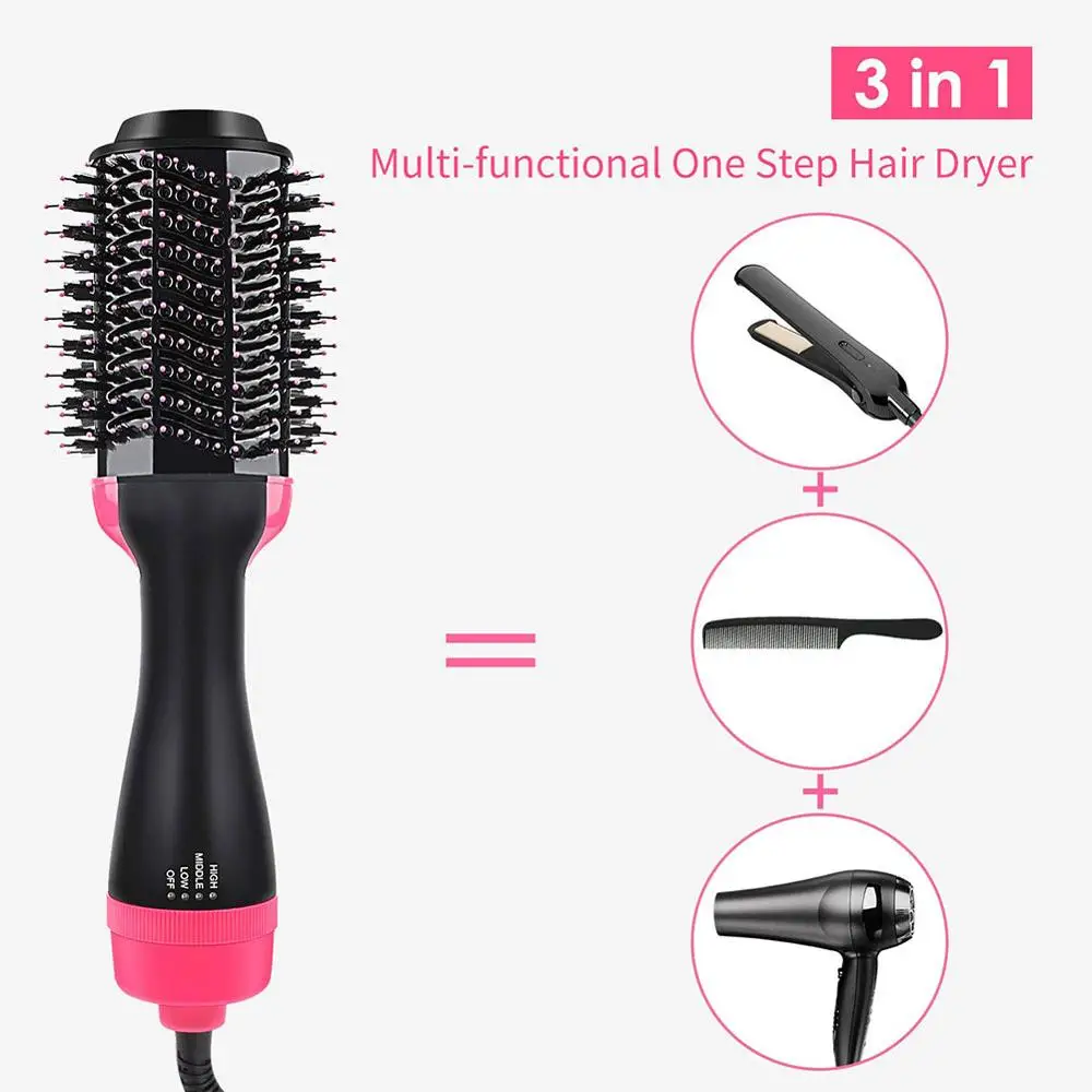 Многофункциональный 3 в 1 фен для волос вращающаяся щетка роликовая Расческа