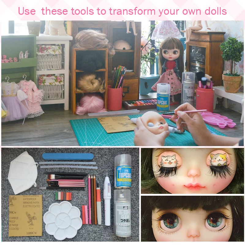 

Neo Blyth Doll NBL Customized Shiny Face,1/6 BJD Ball Jointed Doll Ob24 Doll Blyth for Girl, Toys for Children YM04